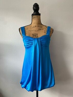 Vintage B. Darlin Made in USA Satin Bubble Hem Mini Dress